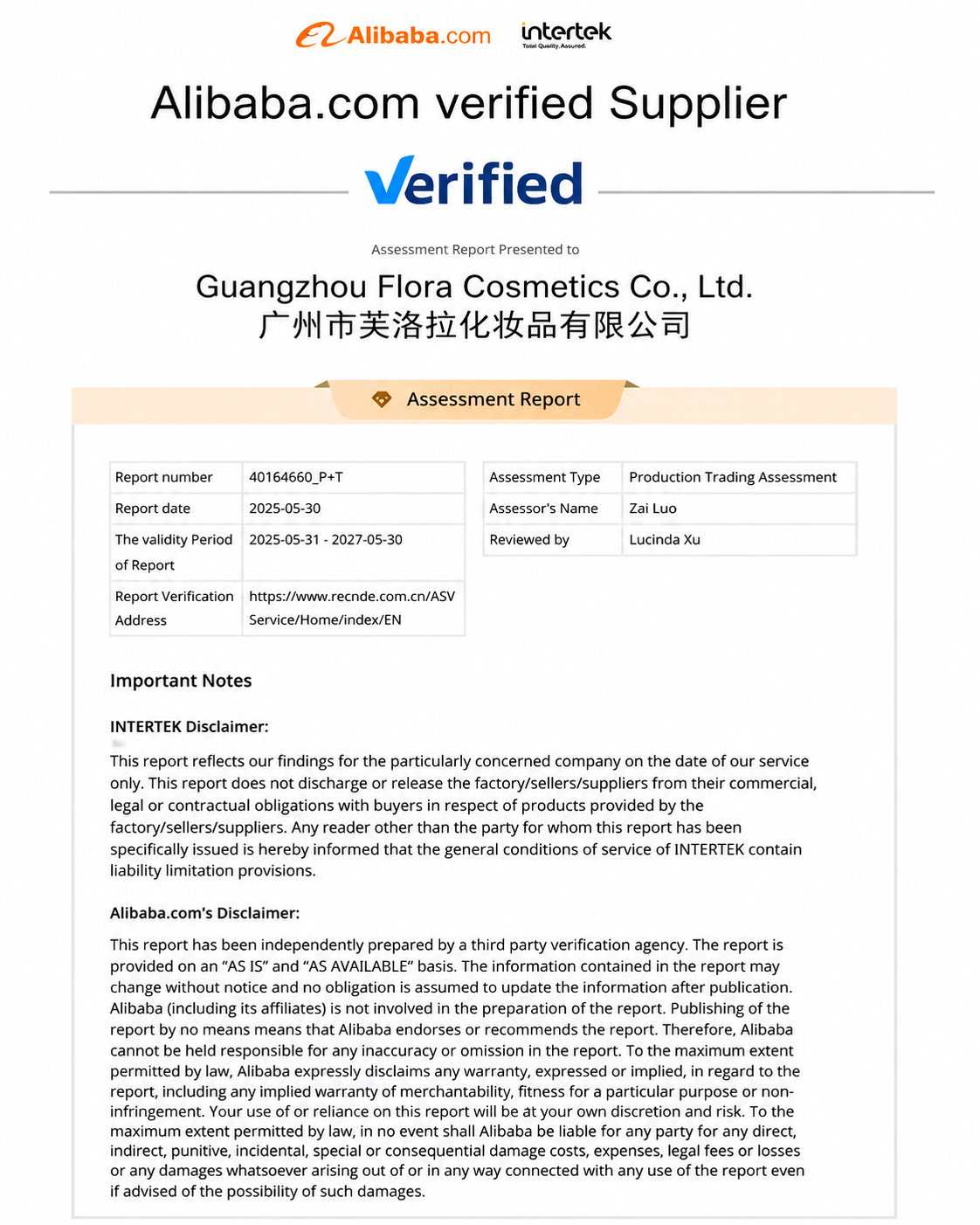 Alibaba Verified Supplier